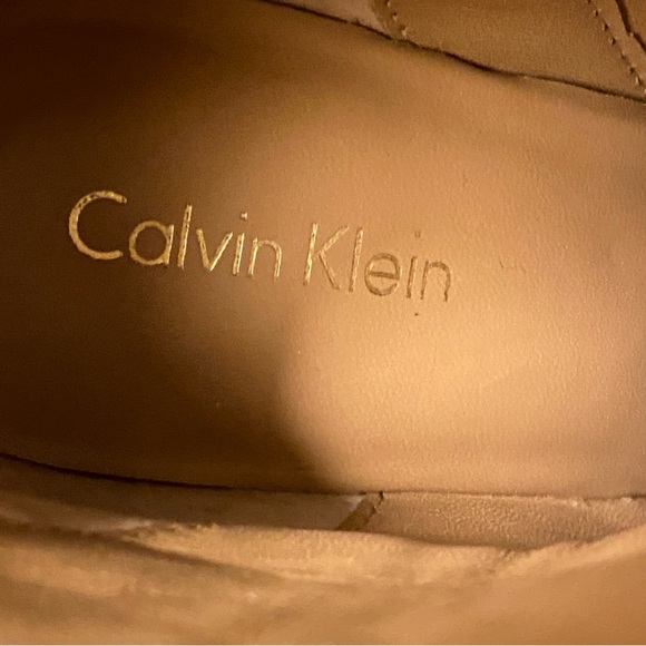 Calvin Klein Bernadet Platform Black Gold Patent Leather Boots size 5 - Picture 6 of 7